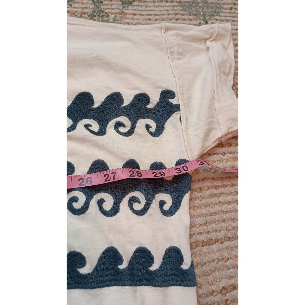 Free People We The Free Chill Vibes Tee XS Oversized Wave Embroidered Cotton - Picture 12 of 14